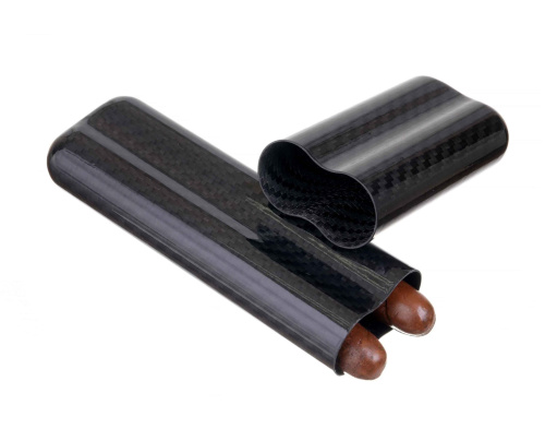 Чехол Lubinski на 2 сигары, черный карбон фото 2