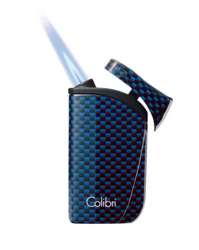 Зажигалка сигарная Colibri Falcon, синий карбон фото 2
