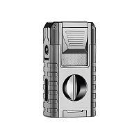 Зажигалка Lighter,тройное турбопламя (с 2-мя гильотинами, пробойником и докуривателем)