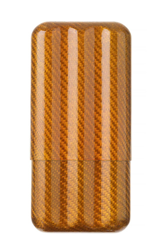 Чехол Lubinski на 3 сигары,золотистый карбон