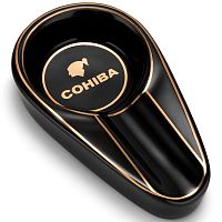 Пепельница COHIBA керамическая (черная) на 1 сигару
