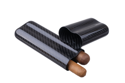 Чехол Lubinski на 2 сигары, карбон фото 3