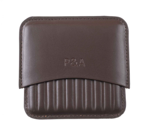 Сигаретница P&A на 10 штук, натуральная кожа, коричневая
