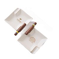 Керамическая пепельница COHIBA на 2 сигары белая