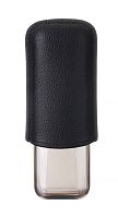 Чехол Lubinski на 2 сигары, металл и кожа, черный