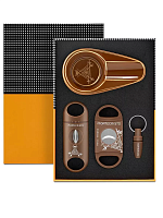Набор аксессуаров для сигар MONTECRISTO (2 гильотины, пепельница, пробойник),Коричневый