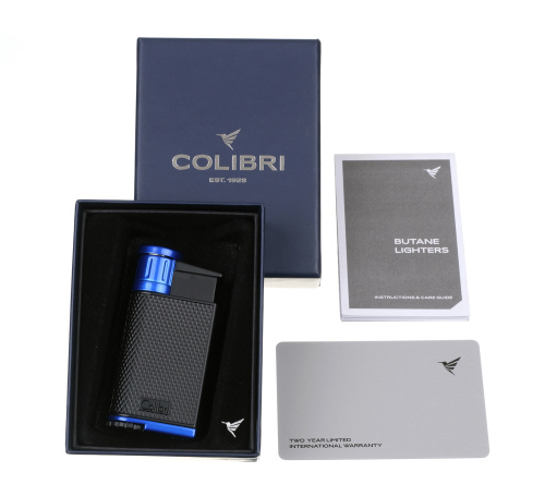 Зажигалка сигарная Colibri Evo, черно-синяя фото 5