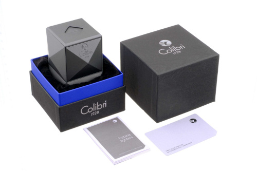 Зажигалка настольная Colibri Quasar, тройное турбопламя, Оружейная сталь фото 3