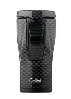 Зажигалка сигарная Colibri Monaco, тройное пламя, черный карбон