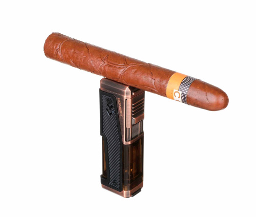 ЗАЖИГАЛКА СИГАРНАЯ HONEST, ЧЕТВЕРНОЕ ПЛАМЯ, С ПРОБОЙНИКОМ И СИГАРНЫМ ЛОЖЕМЕНТОМ, БРОНЗА фото 4