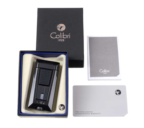 Зажигалка сигарная Colibri Stealth, тройное пламя, черный металлик фото 6