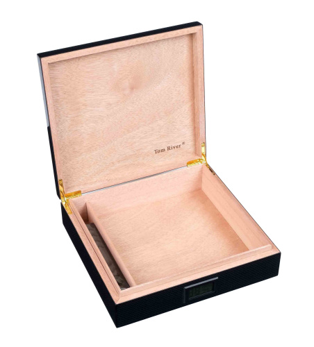 Хьюмидор Tom River на 30 сигар, Карбон фото 2