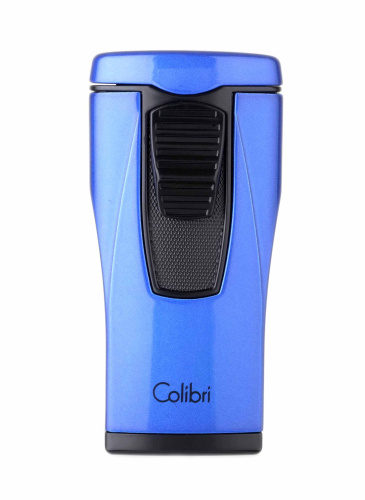 Зажигалка сигарная Colibri Monaco, тройное пламя, синий металлик