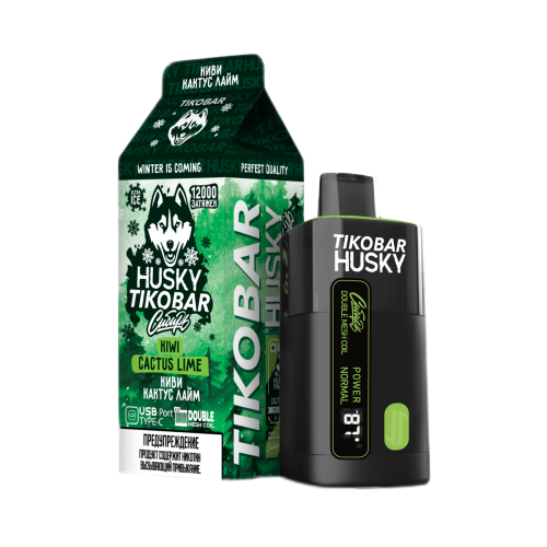 Одноразовая ЭС TIKOBAR HUSKY СИБИРЬ 12000 - Киви кактус лайм