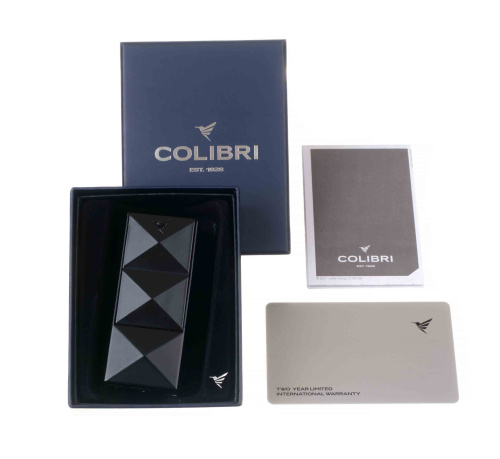Зажигалка сигарная Colibri Quasar, двойное турбопламя, черный лак фото 7