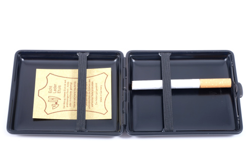 Портсигар Stoll на 18 сигарет, натуральная кожа, Черный олень фото 4