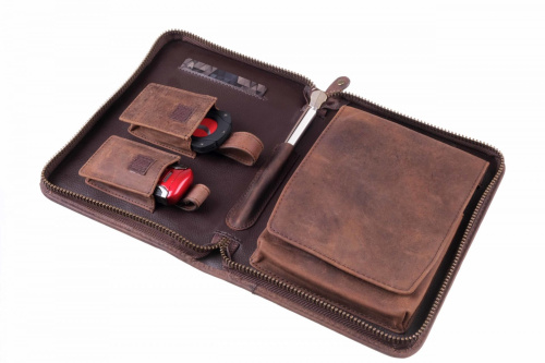Сигарная сумка P&A на 6 сигар, натуральная кожа, коричневая фото 2