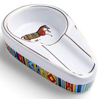 Пепельница КОНЬ керамическая (белая) на 1 сигару