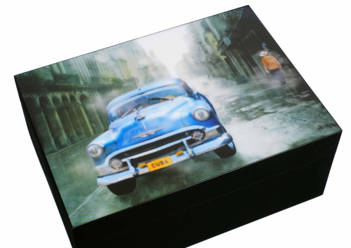 Хьюмидор Gentili Blue Car на 50 сигар, Черный лак фото 3