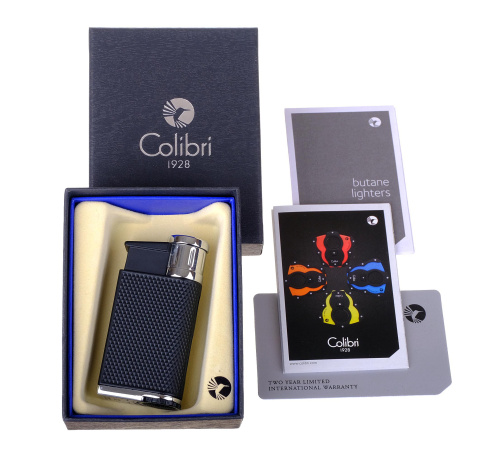 Зажигалка сигарная Colibri Evo, черная-хром фото 6