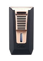 Зажигалка сигарная Colibri Slide (двойное пламя), черная-розовое золото