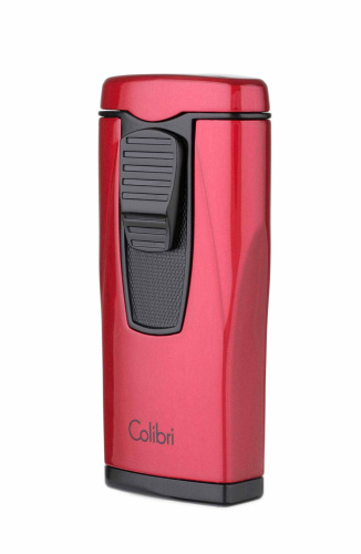 Зажигалка сигарная Colibri Monaco, тройное пламя, красный металлик фото 2