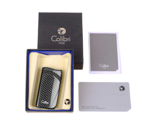 Зажигалка сигарная Colibri Falcon, черный карбон фото 3