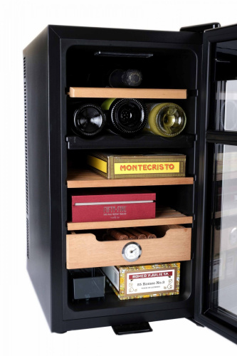 Хьюмидор-шкаф Howard Miller с электронным управлением, двухкамерный на 400 сигар и 6 бутылок вина фото 3