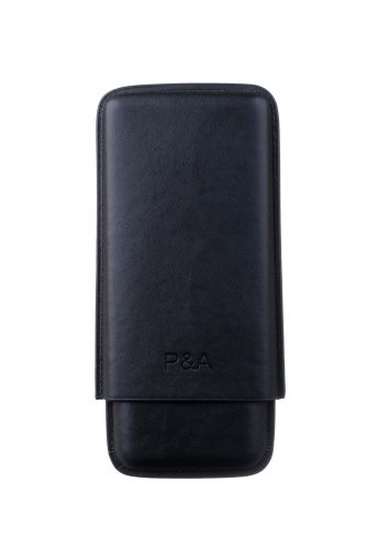 Чехол P&A на 3 сигары Cohiba Behike 56 (диаметром до 24 мм), кожа, черный фото 2