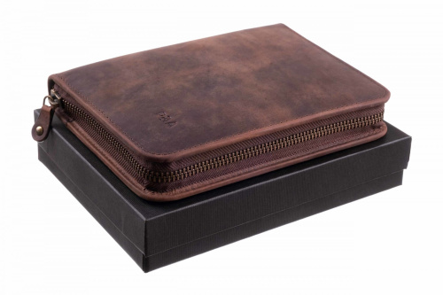 Сигарная сумка P&A на 6 сигар, натуральная кожа, коричневая фото 3