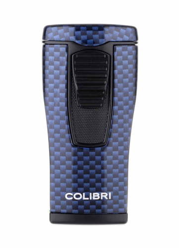 Зажигалка сигарная Colibri Monaco, тройное пламя, синий карбон