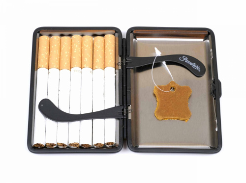 Портсигар Passatore на 14 сигарет, натуральная буйволиная кожа, Светло-коричневый фото 3