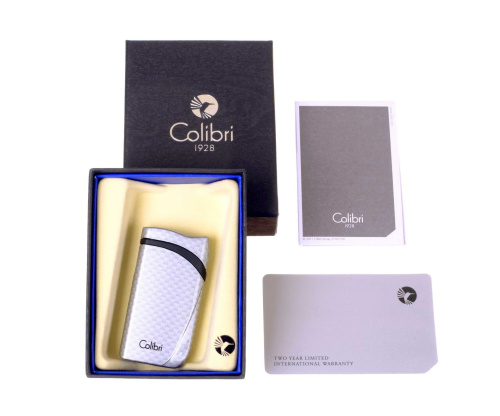 Зажигалка сигарная Colibri Falcon, серебристый карбон фото 2